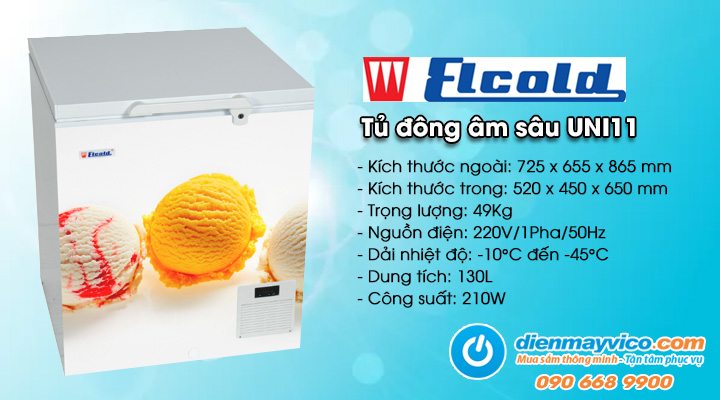 Tủ cấp đông âm sâu Elcold UNI11