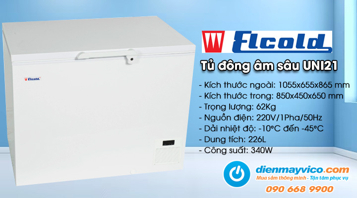 Tủ cấp đông âm sâu Elcold UNI21