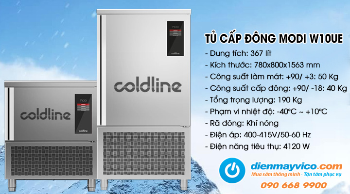 Tủ cấp đông nhanh Coldline Modi W10UE