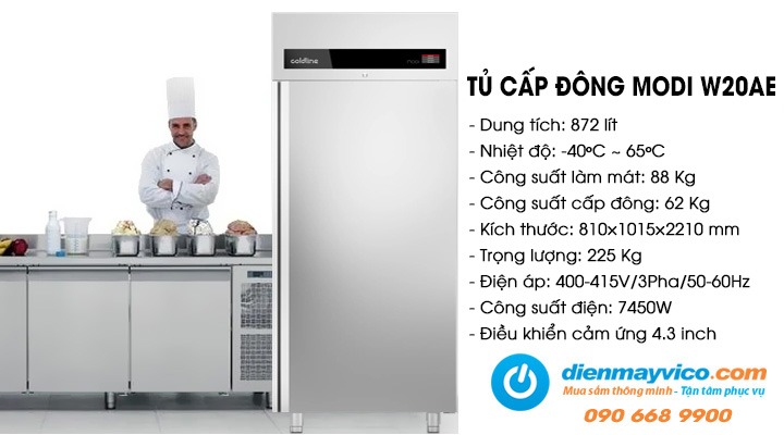 Tủ cấp đông nhanh Coldline Modi W20AE