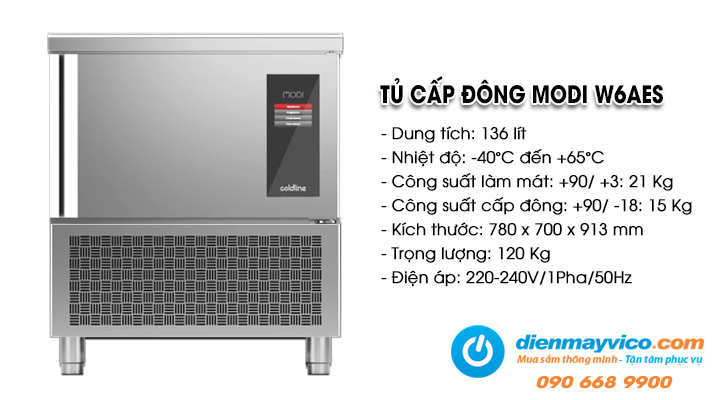 Tủ cấp đông nhanh Coldline Modi W6AES