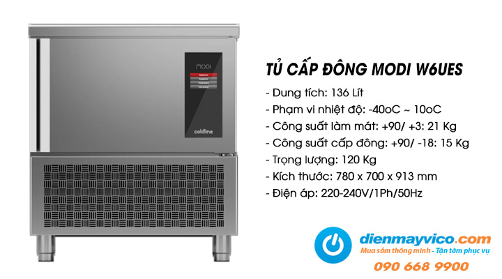 Tủ cấp đông nhanh Coldline Modi W6UES