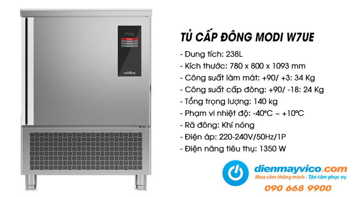 Tủ cấp đông nhanh Coldline Modi W7UE