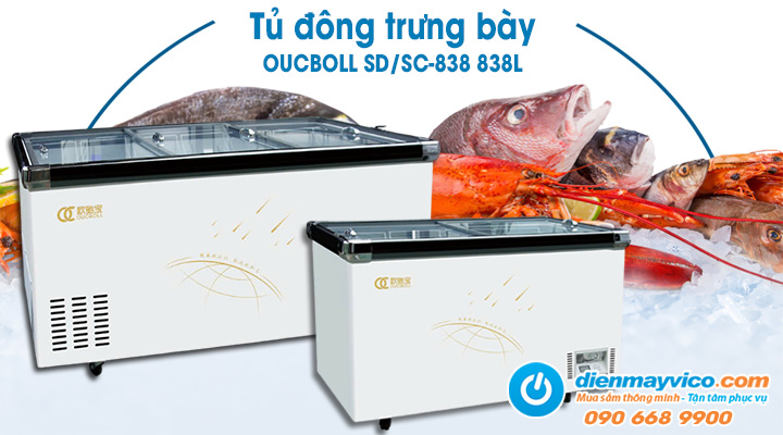 Tủ đông trưng bày OUCBOLL SD/SC-838 838L