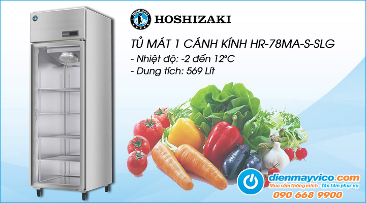 Tủ mát 1 cánh kính Hoshizaki HR-78MA-S-SLG