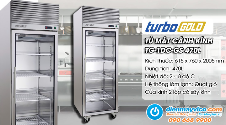 Tủ mát 1 cánh kính Turbo Gold TG-1DC-GS