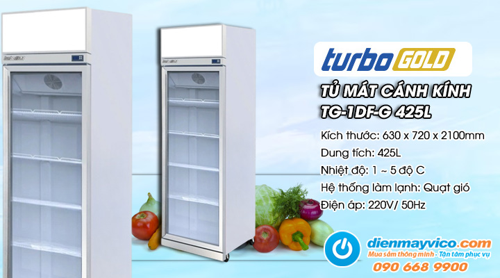 Tủ mát 1 cánh kính Turbo Gold TG-1DF-G