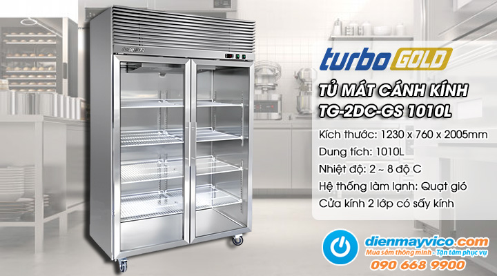 Tủ mát 2 cánh kính Turbo Gold TG-2DC-GS