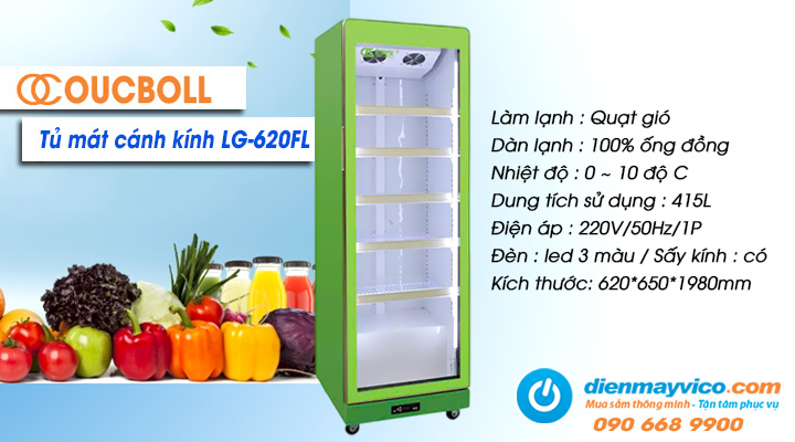 Tủ mát cánh kính OUCBOLL LG-620FL 415L