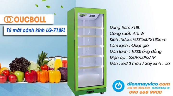 Tủ mát cánh kính OUCBOLL LG-718FL 718L