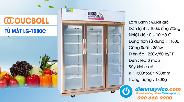 Tủ mát trưng bày OUCBOLL LG-1080C 1180L