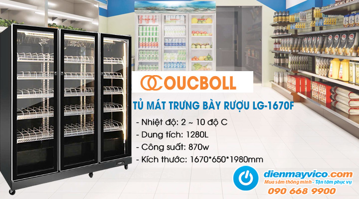 Tủ mát trưng bày rượu OUCBOLL LG-1670F 1280L