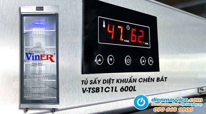 Tủ sấy diệt khuẩn chén bát Viner V-TSB1C1L 600L