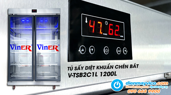 Tủ sấy diệt khuẩn chén bát Viner V-TSB2C1L 1200L