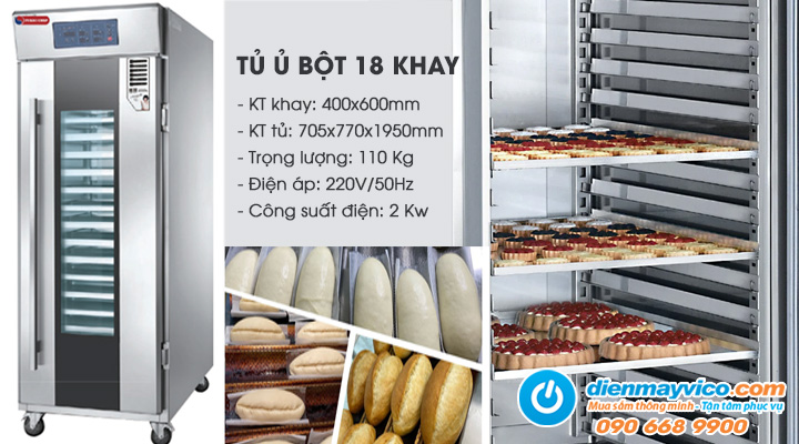 Tủ ủ bột 18 khay Turbo Chef TCP-18T