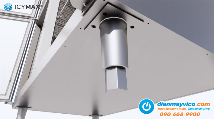 Phần chân của Tủ mát đứng 4 cánh inox Icymax IUR-4S128 1100L
