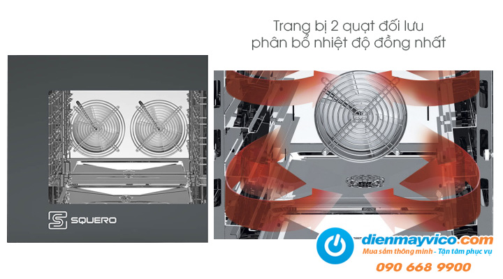 Quạt đối lưu Lò nướng hấp đa năng Venix SQ05TCC 5 Khay