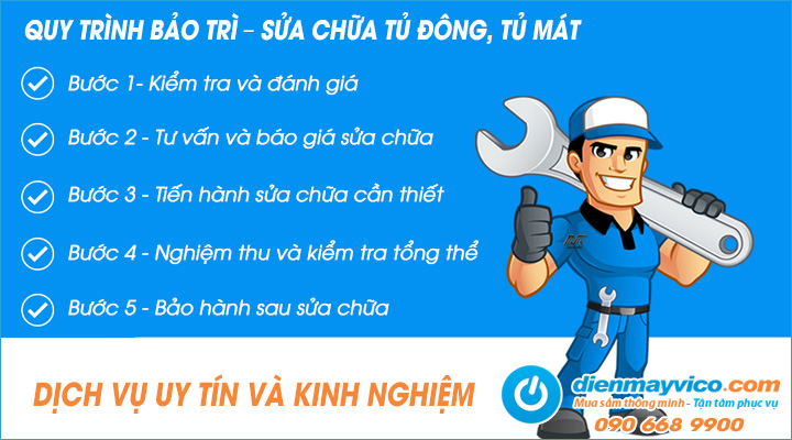 Quy trình bảo trì – sửa chữa tủ đông, tủ mát Hoshizaki