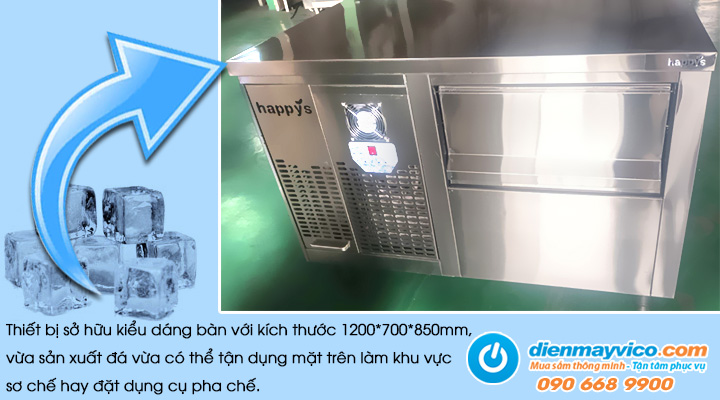 Tổng quan về Máy làm đá dạng bàn có hộc lọc nước Happys HW-IMT060F