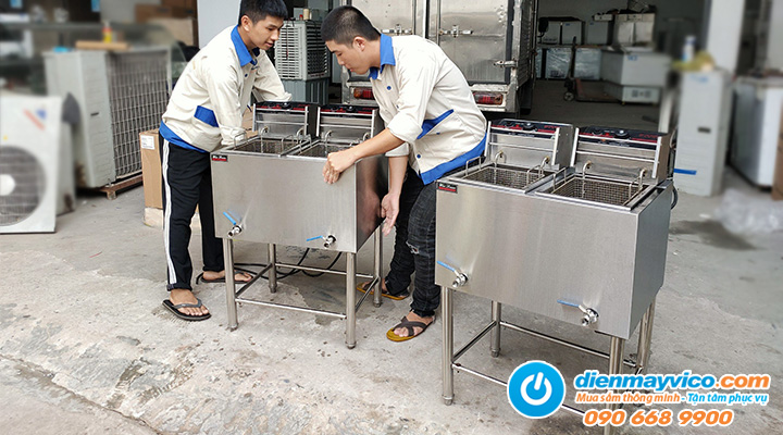Sản phẩm Thanh lý bếp chiên nhúng đôi dùng điện có chân đứng