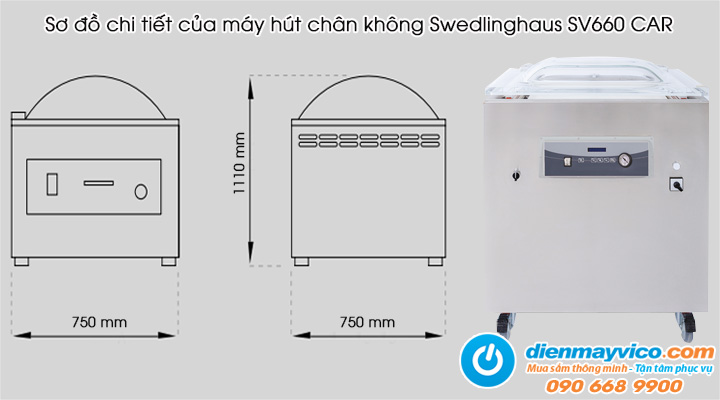 Sơ đồ chi tiết máy hút chân không Swedlinghaus SV660 CAR