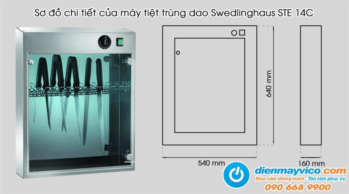 Sơ đồ chi tiết máy tiệt trùng dao Swedlinghaus STE 14C