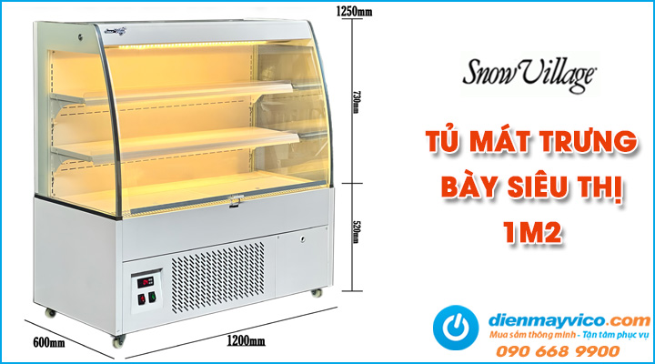 Sơ đồ chi tiết của tủ mát trưng bày siêu thị 1m2 Snow Village