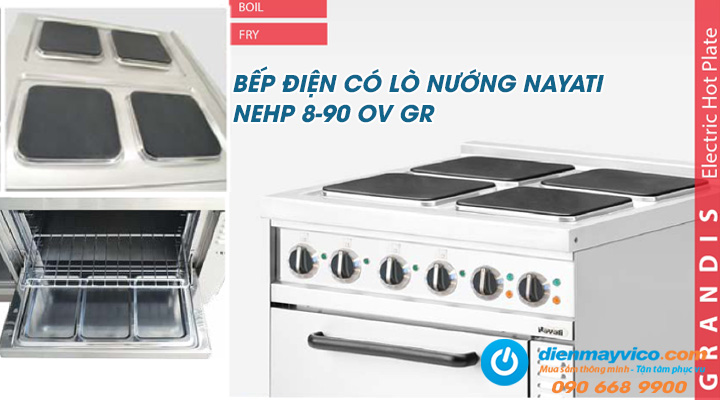 Mẫu bếp điện có lò nướng Nayati NEHP 8-90 OV GR