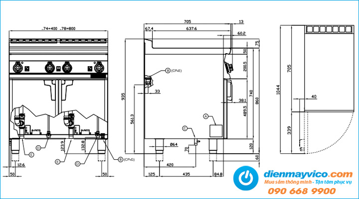 Thông số Bếp nấu mì Pasta dùng điện Lotus CPA-74ET