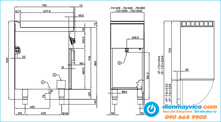 Thông số của Bếp chiên phẳng dùng điện Lotus FTL-76ET