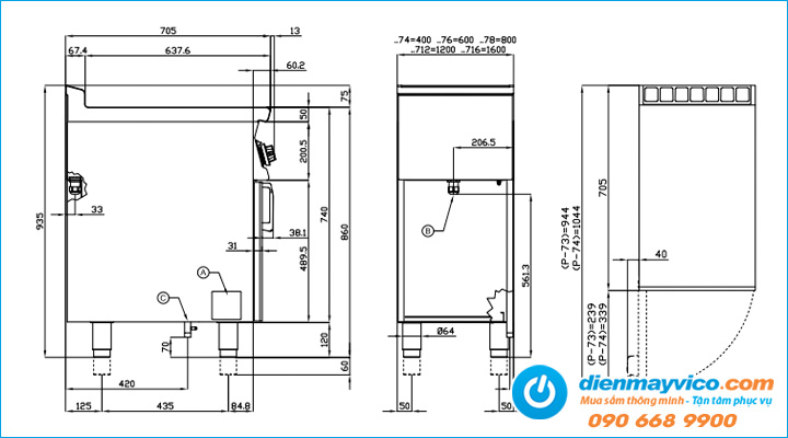 thông số Bếp điện 2 vùng nấu Lotus PC-74ET