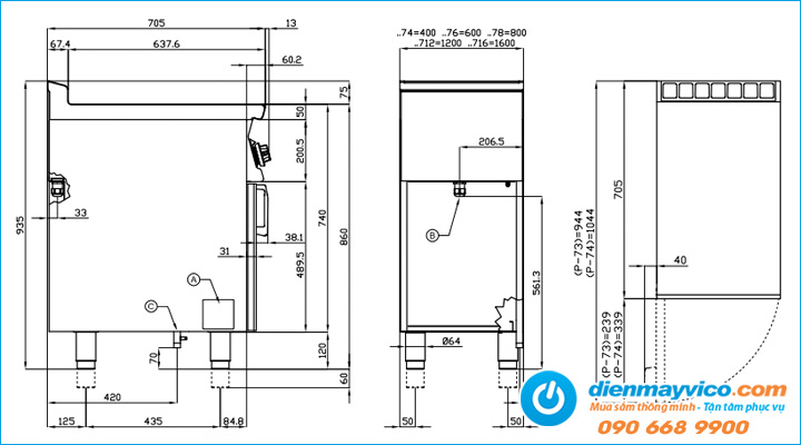 Thông số Bếp điện 4 vùng nấu Lotus PC-78ET