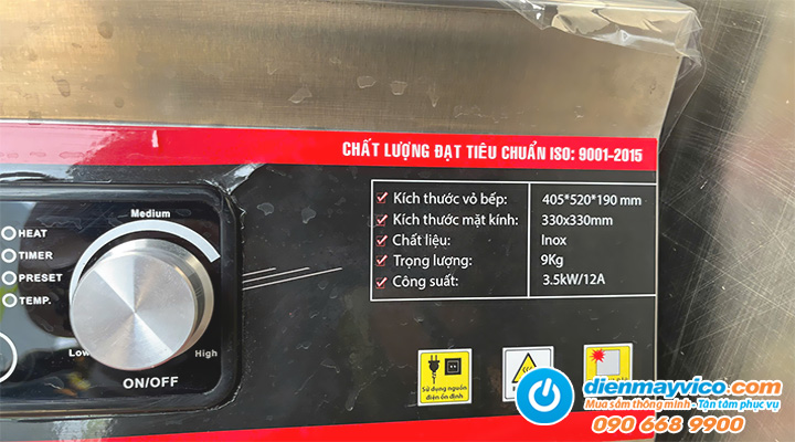 Thông số của Thanh lý bếp từ đơn công nghiệp dùng điện 3.5kw