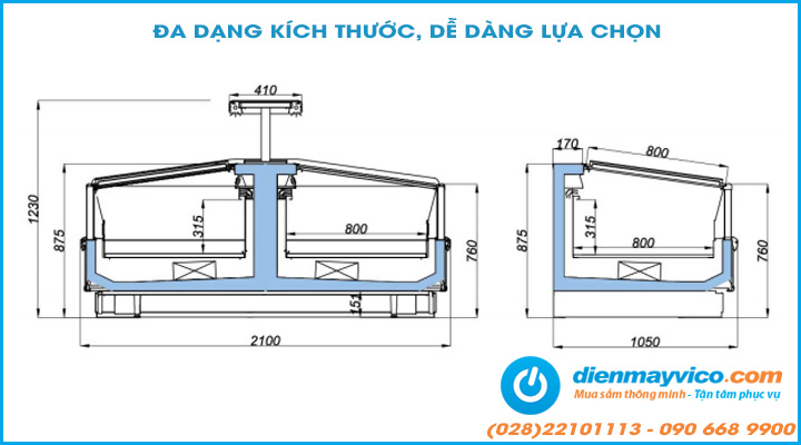 Thông số Tủ đông siêu thị OPO SMPOG2