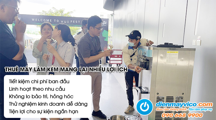 Thuê máy làm kem tươi 3 vòi mang lại nhiều lợi thế cho khách hàng