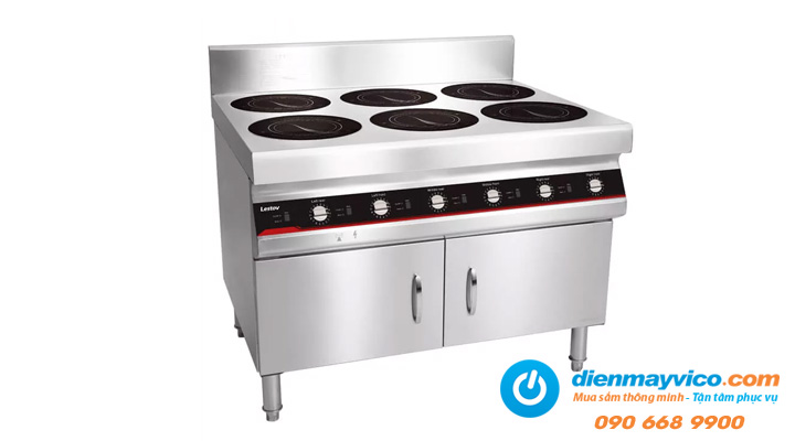 Tổng quan Bếp điện từ 6 mặt nấu công nghiệp Lestov chân đứng LT-B300VI-B105