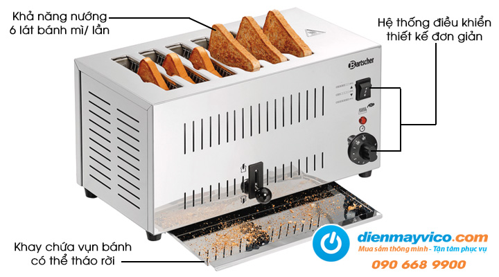 Tổng quan Máy nướng bánh mì BartsCher Toaster TS60