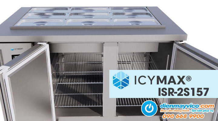 Tổng quan về Bàn mát Salad 2 cánh inox Icymax ISR-2S157 1m5