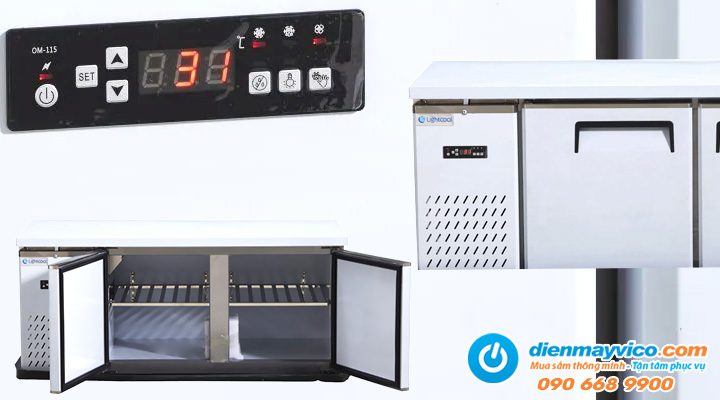 Tổng quan về Bàn inox tùy chỉnh đông mát Lightcool 294L 1m5 Quạt lạnh