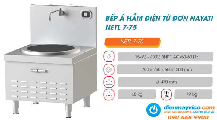 Tổng quan về bếp Á hầm điện từ đơn Nayati NETL 7-75