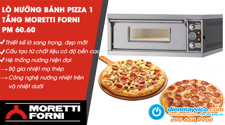 Mẫu lò nướng bánh pizza 1 tầng Moretti Forni PM 60.60