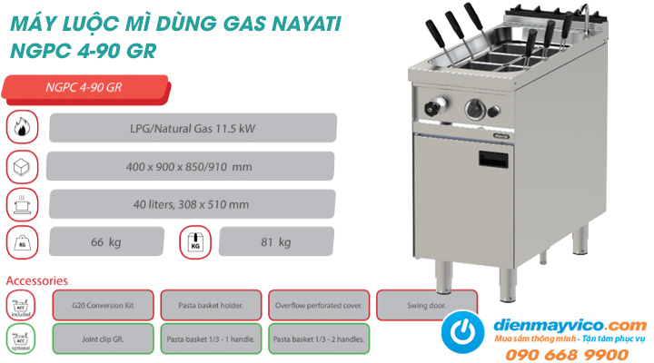 Tổng quan về máy luộc mì Nayati NGPC 4-90 GR dùng gas