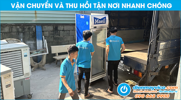 Trọn gói giao hàng và thu hồi tủ mát 1 cánh cho thuê