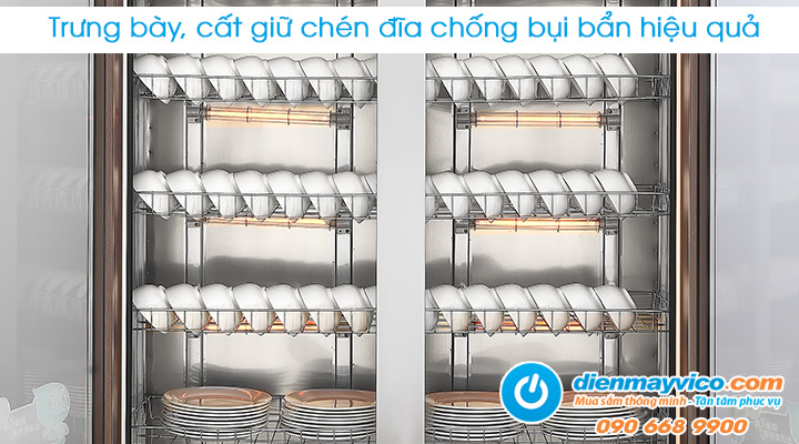 Trưng bày cất giữ chén bát tránh bụi bẩn