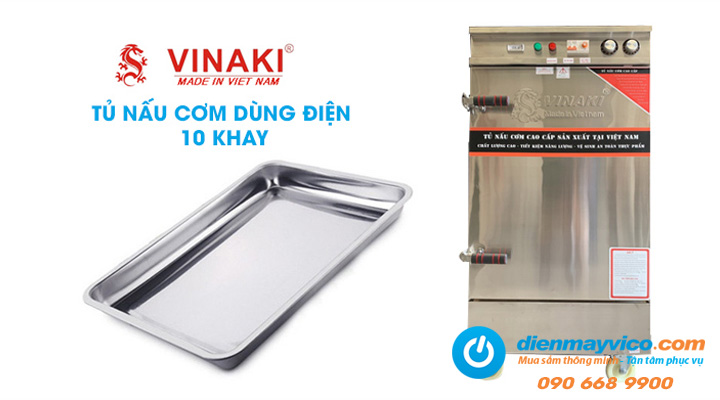 Tủ nấu cơm dùng điện 10 khay