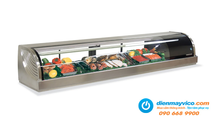 Tủ mát trưng bày Sushi Hoshizaki viền bạc 1m5