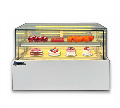 Tủ bánh kem để bàn kính vuông không viền Snow Village 1m2