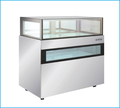 Tủ bánh kem kính vuông 1 tầng có cửa sổ Berjaya RDS-M-12W 1m2